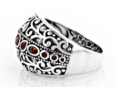 Red Cubic Zirconia Rhodium Over Sterling Silver Ring 1.07ctw