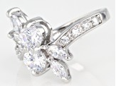 White Cubic Zirconia Rhodium Over Sterling Silver Ring 2.95ctw
