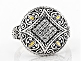 White Cubic Zirconia Rhodium Over Sterling Silver Ring 0.28ctw