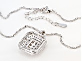 White Cubic Zirconia Rhodium Over Sterling Silver Pendant With Chain 3.41ctw