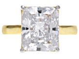 White Cubic Zirconia 18K Yellow Gold Over Silver Ring 10.70ctw