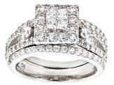 White Cubic Zirconia Rhodium Over Sterling Silver Ring With Bands 2.75ctw