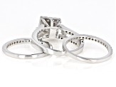 White Cubic Zirconia Rhodium Over Sterling Silver Ring With Bands 2.75ctw