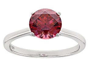 Red Cubic Zirconia Rhodium Over Silver Ring 3.33ctw