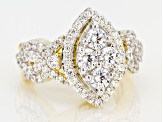 white cubic zirconia 18k yellow gold over sterling silver ring