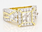 White Cubic Zirconia 18k Yellow Gold Over Sterling Silver Ring 4.00ctw