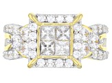 White Cubic Zirconia 18k Yellow Gold Over Sterling Silver Ring 4.00ctw