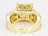 White Cubic Zirconia 18k Yellow Gold Over Sterling Silver Ring 4.00ctw