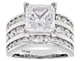 White Cubic Zirconia Rhodium Over Sterling Silver Ring 10.38ctw