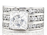 White Cubic Zirconia Rhodium Over Sterling Silver Ring 10.38ctw