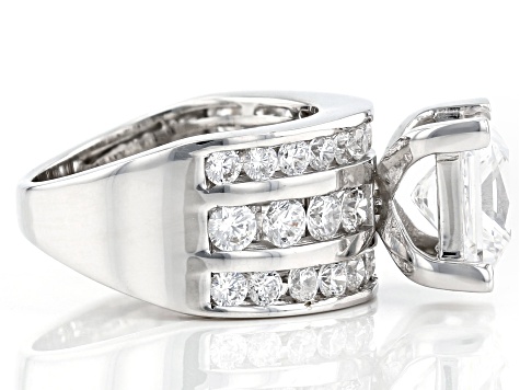 White Cubic Zirconia Rhodium Over Sterling Silver Ring 10.38ctw
