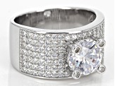 White Cubic Zirconia Rhodium Over Sterling Silver Ring 5.70ctw