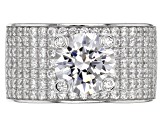 White Cubic Zirconia Rhodium Over Sterling Silver Ring 5.70ctw