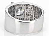 White Cubic Zirconia Rhodium Over Sterling Silver Ring 5.70ctw