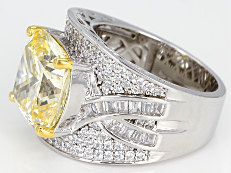 人気のクリスマスアイテムがいっぱい！ Cubic White & Yellow Zirconia Silver Sterling Over Rhodium 食器