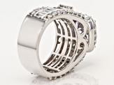White Cubic Zirconia Rhodium Over Sterling Silver Ring 10.96ctw