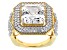 White Cubic Zirconia 18K Yellow Gold Over Sterling Silver Center Design Ring 13.52ctw