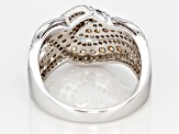 Brown And White Cubic Zirconia Rhodium Over Sterling Silver Ring 1.98CTW
