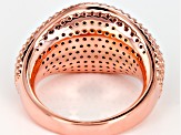 Brown And White Cubic Zirconia 18K Rose Over Sterling Silver Ring 3.40CTW
