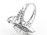 White Cubic Zirconia Rhodium Over Sterling Silver Ring 6.67ctw