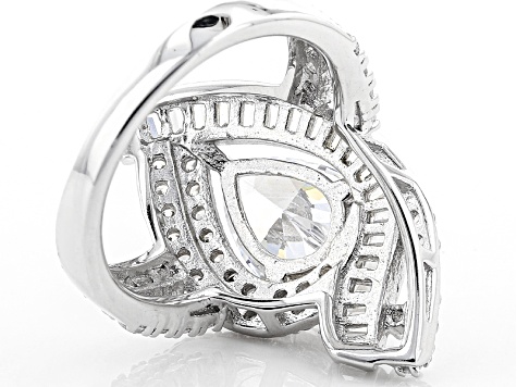 White Cubic Zirconia Rhodium Over Sterling Silver Ring 6.67ctw