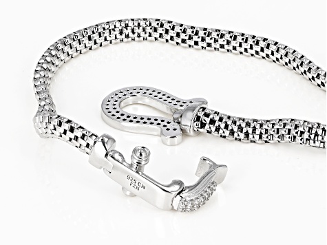 White Cubic Zirconia Rhodium Over Sterling Silver Statement White Cubic Zirconia Rhodium Over Sterling Silver Statement