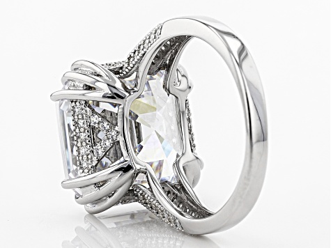 White Cubic Zirconia Rhodium Over Sterling Silver Ring 23.95CTW 