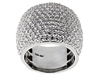 White Cubic Zirconia Rhodium And 14K Yellow Gold Over Sterling Silver Ring 0.61ctw