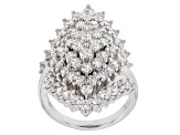 White Cubic Zirconia Rhodium Over Sterling Silver Ring 7.64CTW
