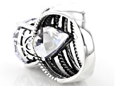 White Cubic Zirconia Rhodium Over Sterling Silver Ring 18.84CTW