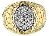 White Cubic Zirconia 18K Yellow Gold Over Sterling Silver Mens Ring 1.02CTW