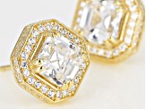White Cubic Zirconia 18k Yellow Gold Over Sterling Silver Earrings 4.63ctw