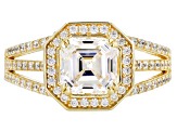 White Cubic Zirconia 18k Yellow Gold Over Sterling Silver Ring 4.15ctw