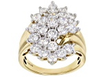 White Cubic Zirconia 18k Yellow Gold Over Sterling Silver Ring 6.95ctw