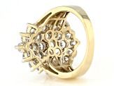 White Cubic Zirconia 18k Yellow Gold Over Sterling Silver Ring 6.95ctw