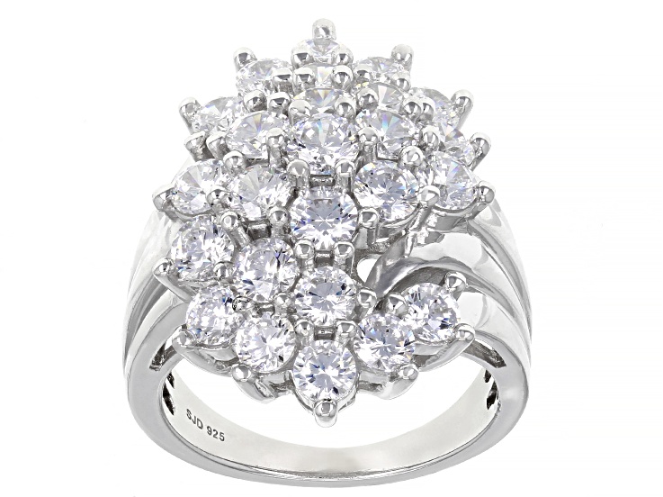 White Cubic Zirconia Platinum Over Sterling Silver Ring 6.95
