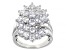 White Cubic Zirconia Platinum Over Sterling Silver Ring 6.95ctw