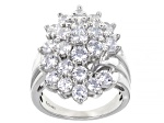 White Cubic Zirconia Platinum Over Sterling Silver Ring 6.95ctw