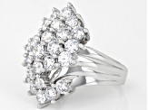 White Cubic Zirconia Platinum Over Sterling Silver Ring 6.95ctw