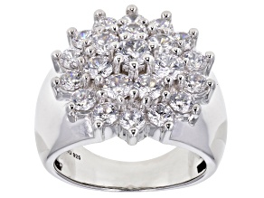 White Cubic Zirconia Rhodium Over Sterling Silver Ring 5.31ctw