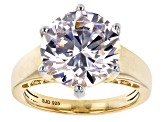 White Cubic Zirconia 18k Yellow Gold Over Sterling Silver Ring 11.90ctw ...