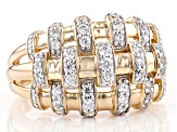 White Cubic Zirconia 18K Yellow Gold Over Sterling Silver Ring 0.75ctw