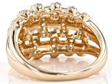 White Cubic Zirconia 18K Yellow Gold Over Sterling Silver Ring 0.75ctw