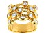 White Cubic Zirconia 18k Yellow Gold Over Silver Ring 3.34ctw