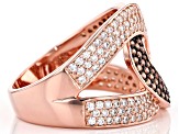 Champagne and White Cubic Zirconia 18k Rose Gold Over Sterling Silver Ring 1.99ctw