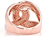 Champagne and White Cubic Zirconia 18k Rose Gold Over Sterling Silver Ring 1.99ctw