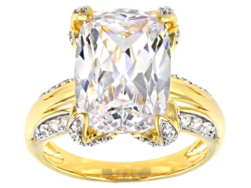 Picture of White Cubic Zirconia 18k Yellow Gold Over Sterling Silver Ring 10.94ctw