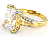 White Cubic Zirconia 18k Yellow Gold Over Sterling Silver Ring 10.94ctw
