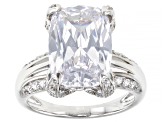 White Cubic Zirconia Platinum Over Sterling Silver Ring 10.94ctw