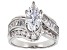 White Cubic Zirconia Rhodium Over Sterling Silver Ring 4.69ctw